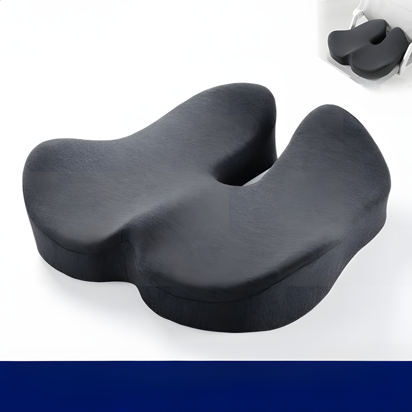 Coussin de siège orthopédique en mousse à mémoire de forme en U pour le soutien du coccyx et du bas du dos