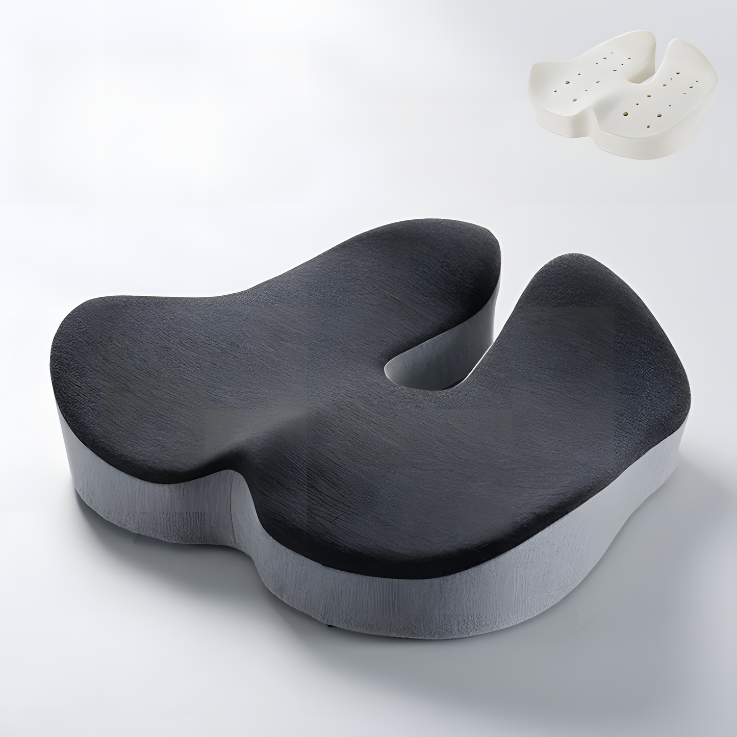 Coussin de siège orthopédique en mousse à mémoire de forme en U pour le soutien du coccyx et du bas du dos