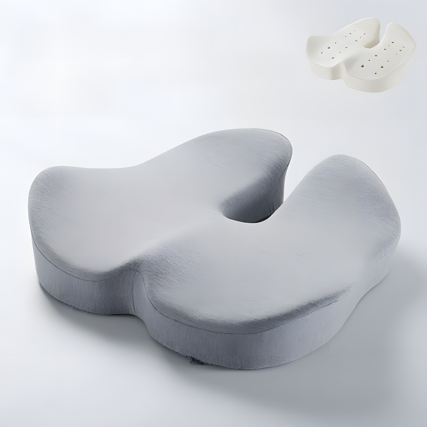 Coussin de siège orthopédique en mousse à mémoire de forme en U pour le soutien du coccyx et du bas du dos