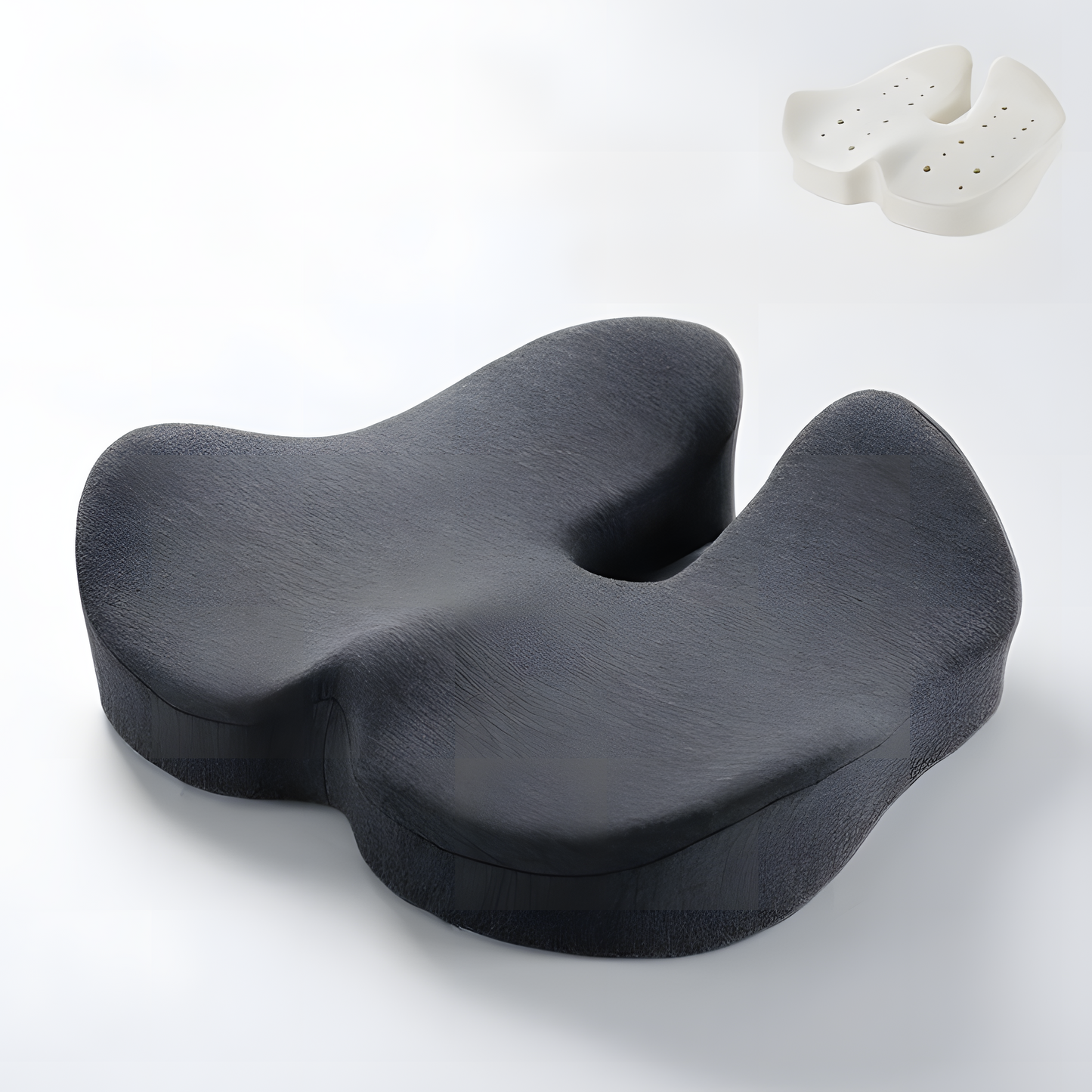 Coussin de siège orthopédique en mousse à mémoire de forme en U pour le soutien du coccyx et du bas du dos